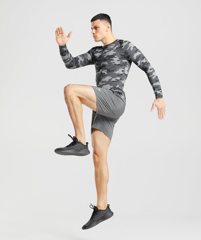 Men's Gymshark Element Baselayer Long Sleeve Tops Grey | USA  3480-ILWBX