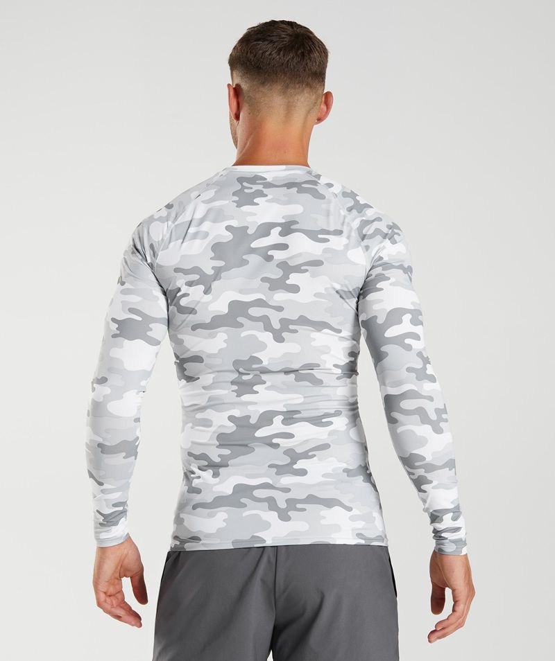 Men's Gymshark Element Baselayer Long Sleeve Tops Light Grey | USA  9384-EHIWY