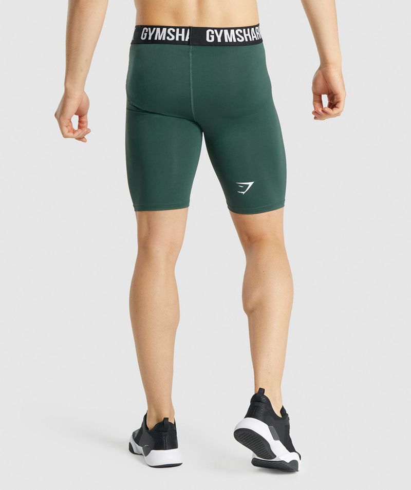 Men's Gymshark Element Baselayer Shorts Dark Green | USA  0216-ARUBQ