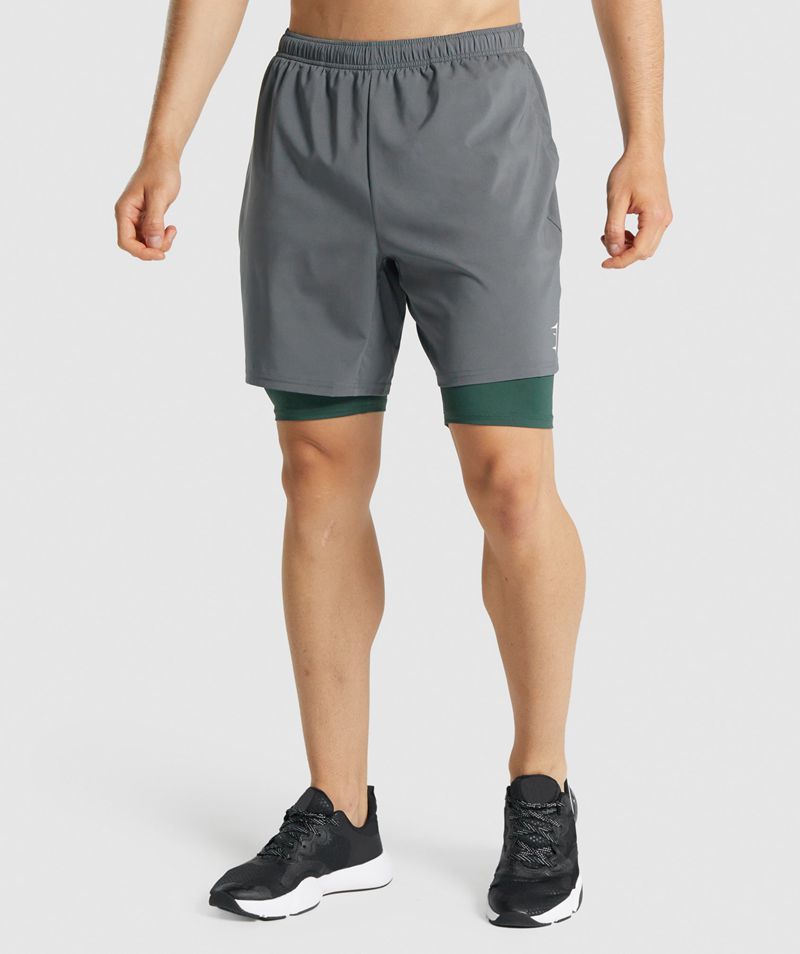 Men's Gymshark Element Baselayer Shorts Dark Green | USA  0216-ARUBQ