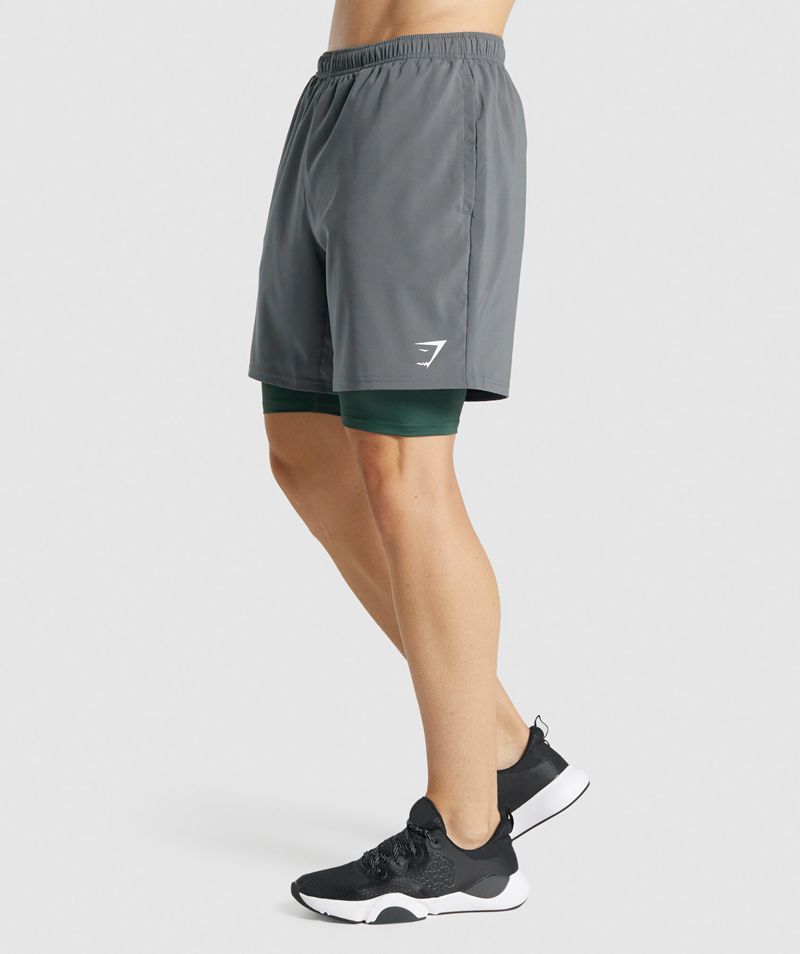 Men's Gymshark Element Baselayer Shorts Dark Green | USA  0216-ARUBQ