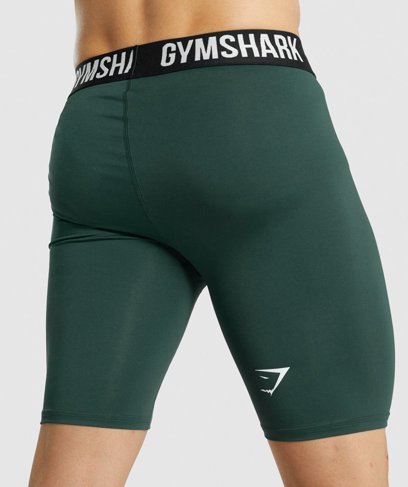 Men's Gymshark Element Baselayer Shorts Dark Green | USA  0216-ARUBQ