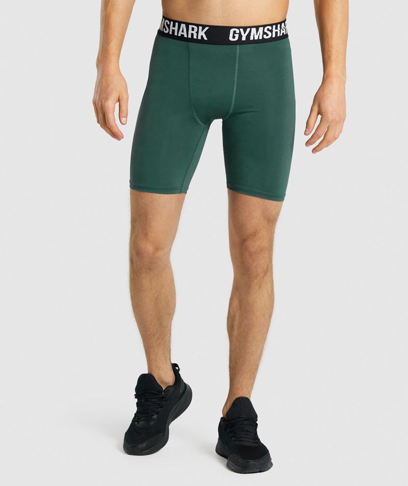 Men\'s Gymshark Element Baselayer Shorts Dark Green | USA  0216-ARUBQ