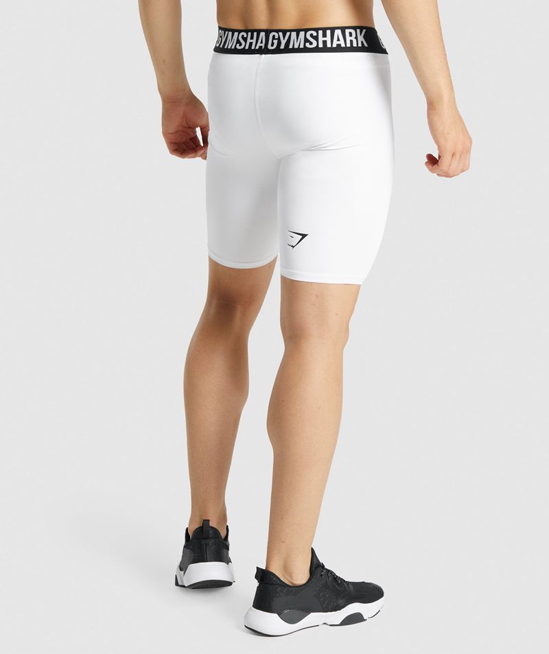 Men's Gymshark Element Baselayer Shorts White | USA  0358-OSWMQ