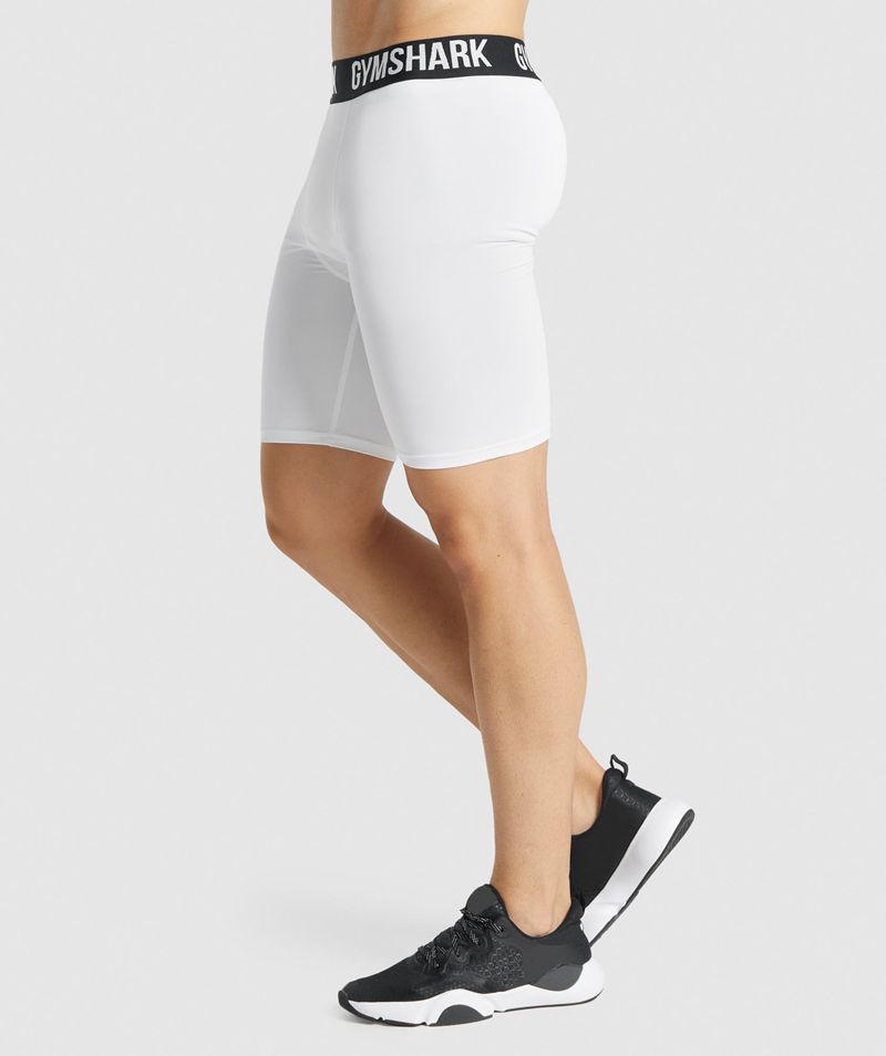 Men's Gymshark Element Baselayer Shorts White | USA  0358-OSWMQ