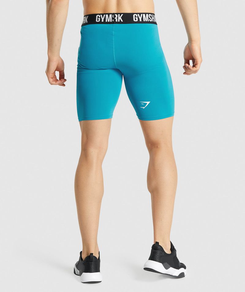 Men's Gymshark Element Baselayer Shorts Blue | USA  0981-KOVCL