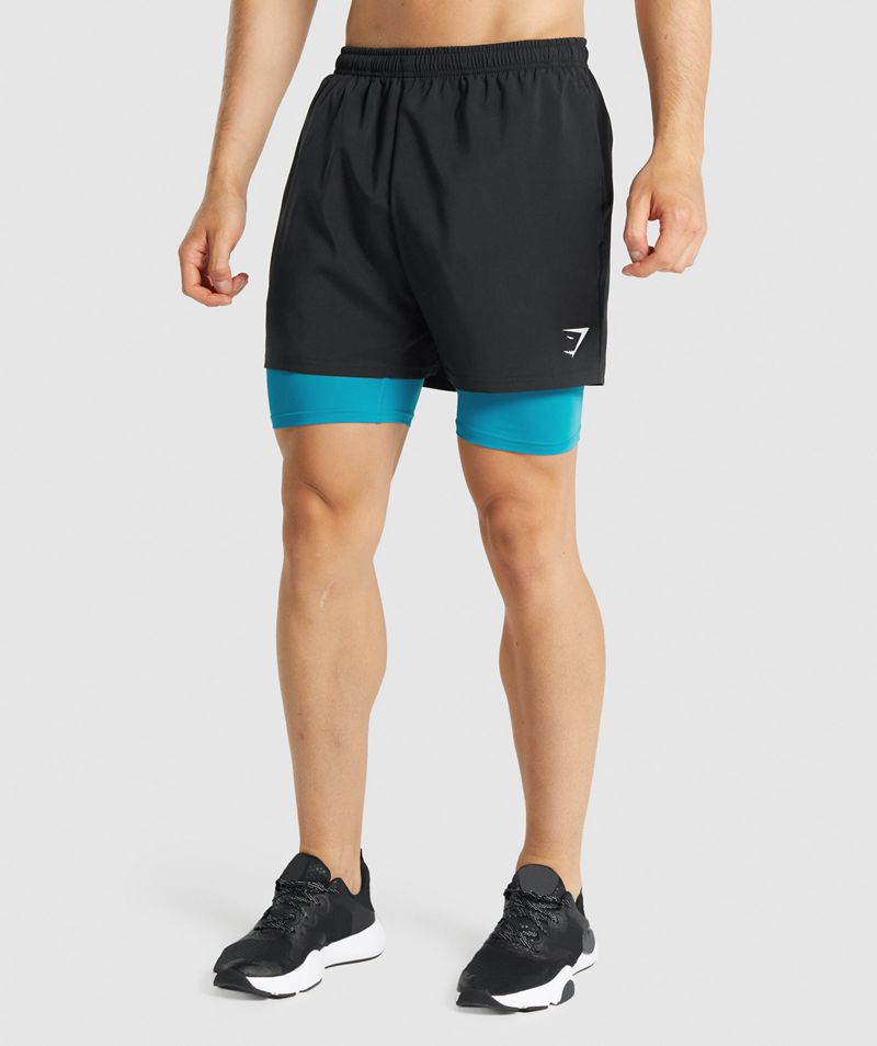 Men's Gymshark Element Baselayer Shorts Blue | USA  0981-KOVCL