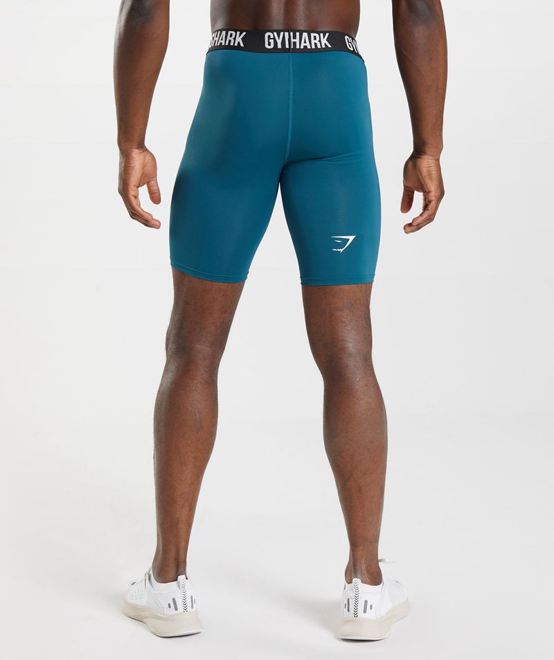 Men's Gymshark Element Baselayer Shorts Blue | USA  6731-JWAHP