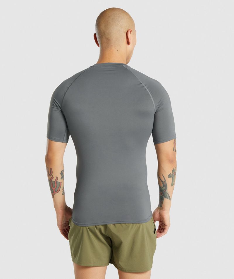 Men's Gymshark Element Baselayer T-Shirts Grey | USA  8174-OJQFV