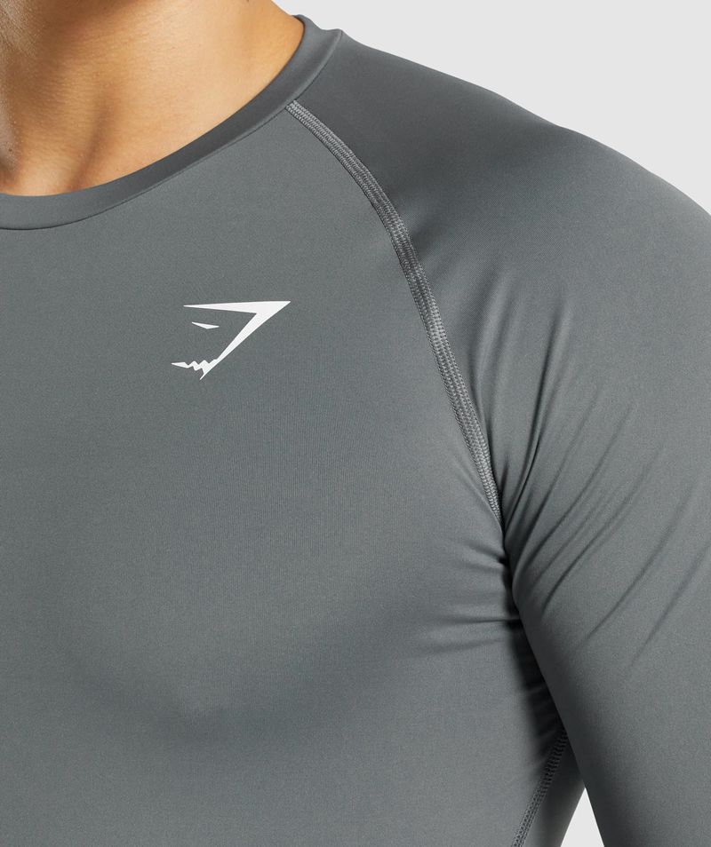 Men's Gymshark Element Baselayer T-Shirts Grey | USA  8174-OJQFV