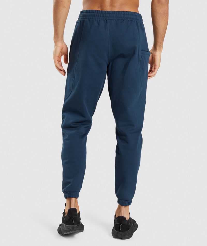 Men's Gymshark Essential Joggers Navy | USA  7102-PMTSA