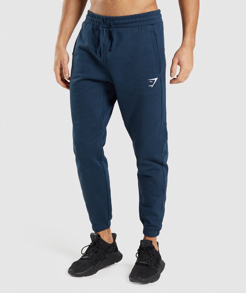 Men\'s Gymshark Essential Joggers Navy | USA  7102-PMTSA