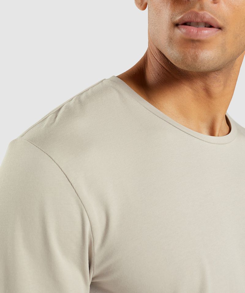 Men's Gymshark Essential Long Sleeve T-Shirts Grey | USA  8735-PKQEW