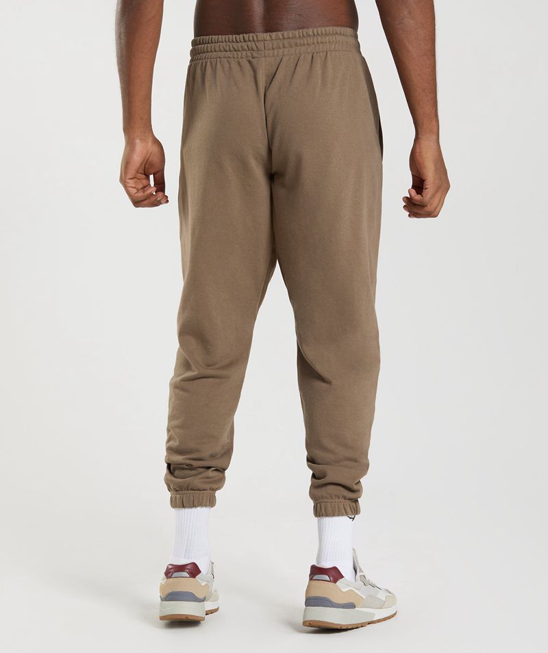 Men's Gymshark Essential Oversized Joggers Brown | USA  1704-ZQVHI