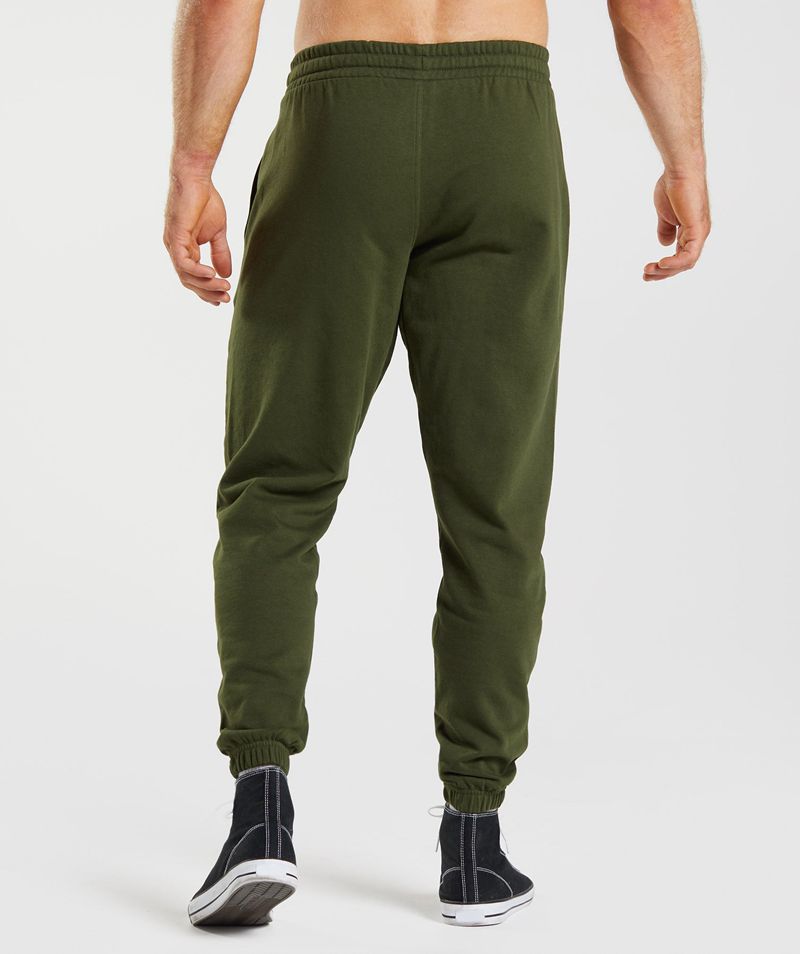 Men's Gymshark Essential Oversized Joggers Olive | USA  3584-DBEGY