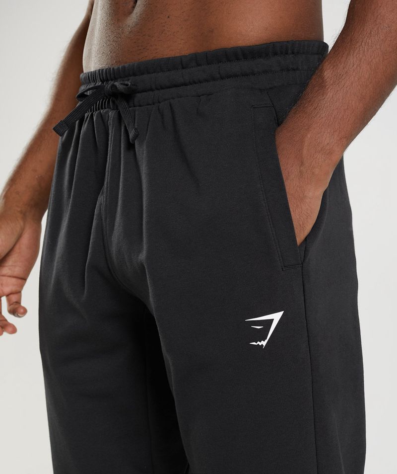 Men's Gymshark Essential Oversized Joggers Black | USA  8063-BEPXZ