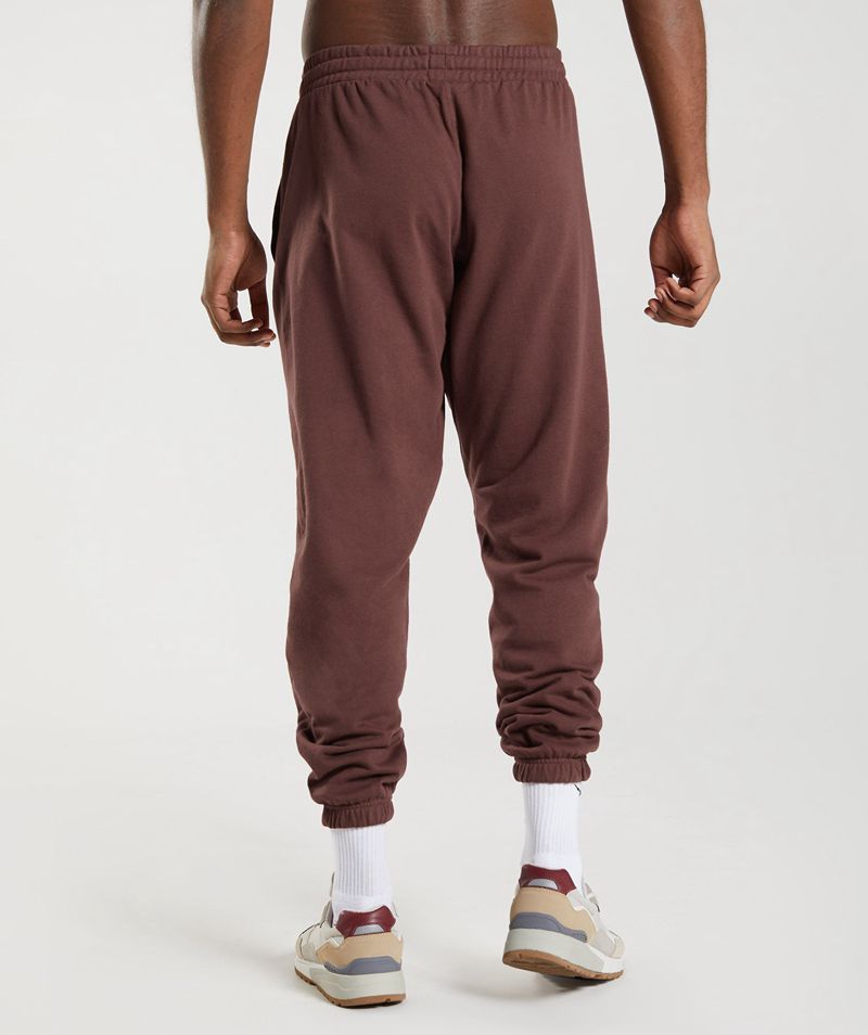 Men's Gymshark Essential Oversized Joggers Burgundy | USA  8075-ZAQDM