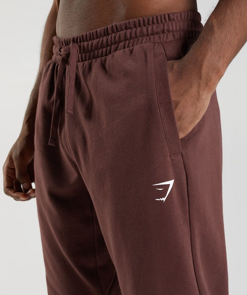 Men's Gymshark Essential Oversized Joggers Burgundy | USA  8075-ZAQDM