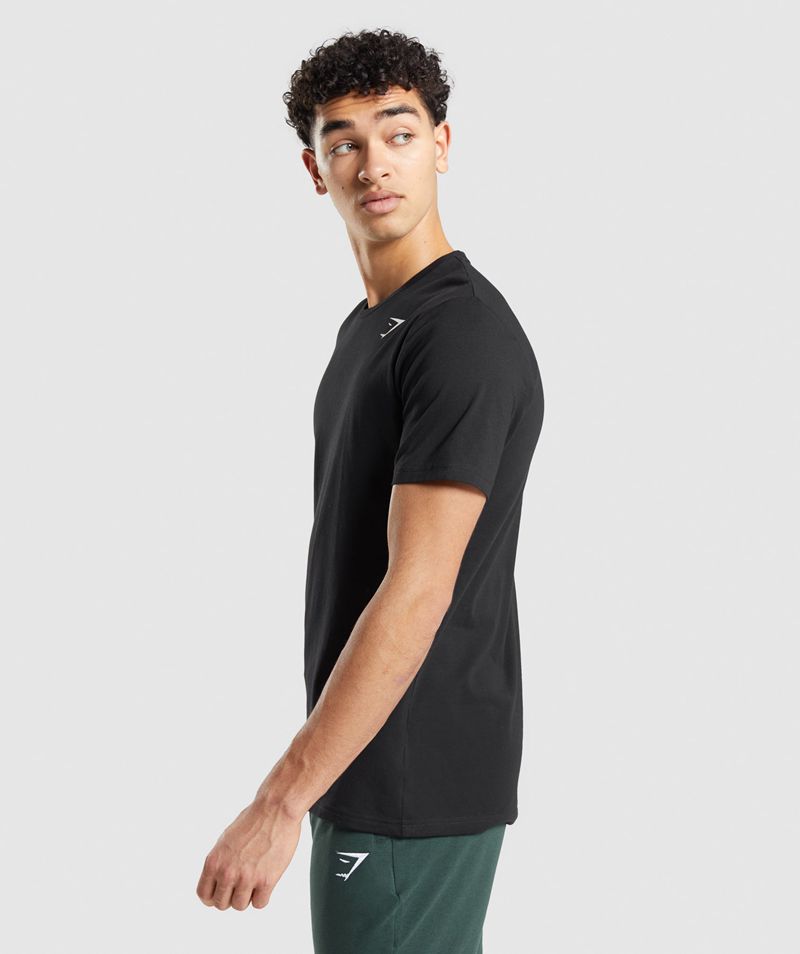 Men's Gymshark Essential T-Shirts Black | USA  9143-GMXIJ