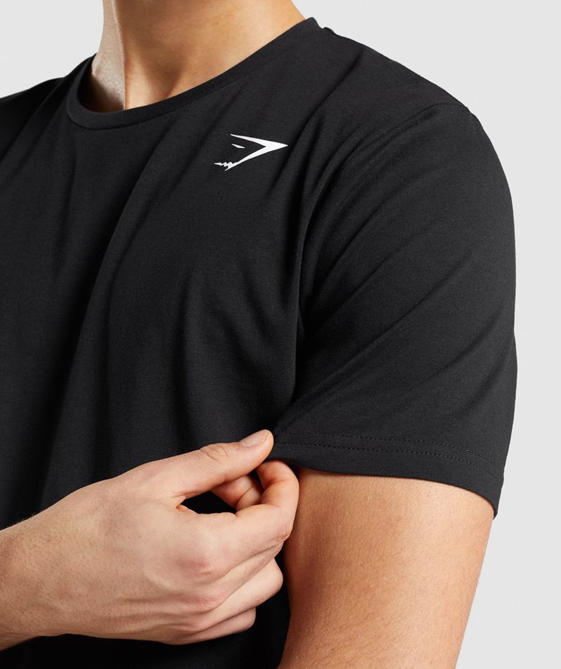 Men's Gymshark Essential T-Shirts Black | USA  9143-GMXIJ