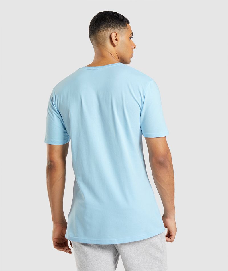 Men's Gymshark Essential T-Shirts Blue | USA  2863-XQRUC