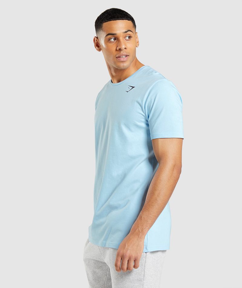 Men's Gymshark Essential T-Shirts Blue | USA  2863-XQRUC