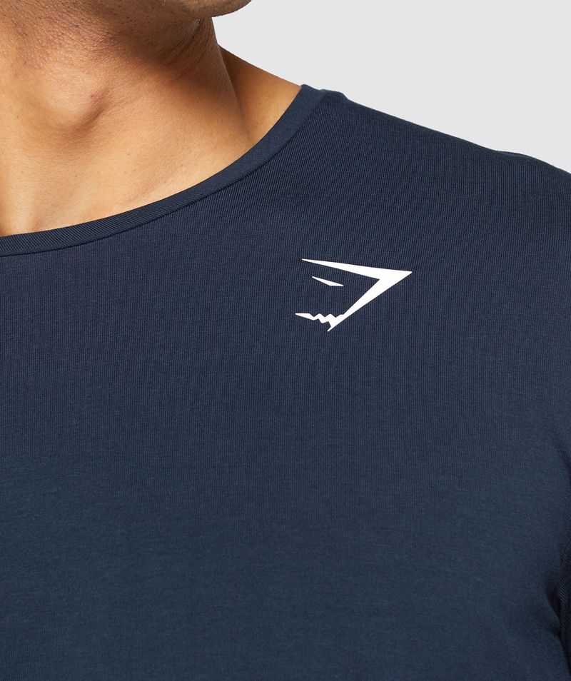 Men's Gymshark Essential T-Shirts Navy | USA  6802-CFBMV