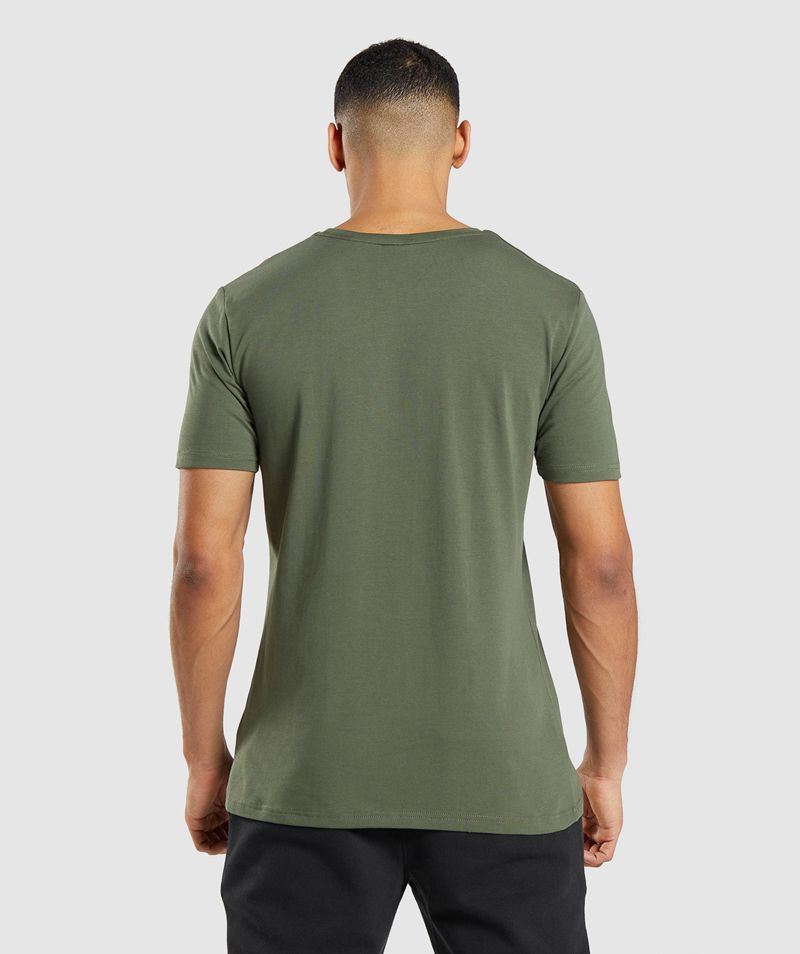 Men's Gymshark Essential T-Shirts Olive | USA  9634-TCOYR