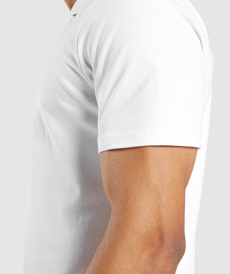 Men's Gymshark Essential T-Shirts White | USA  2980-AEGYI