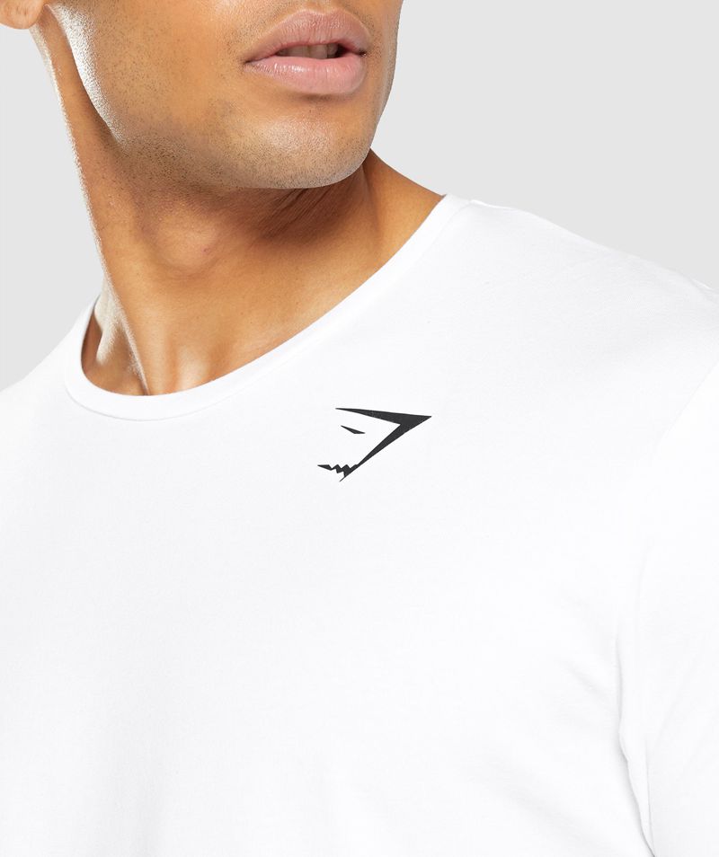 Men's Gymshark Essential T-Shirts White | USA  2980-AEGYI