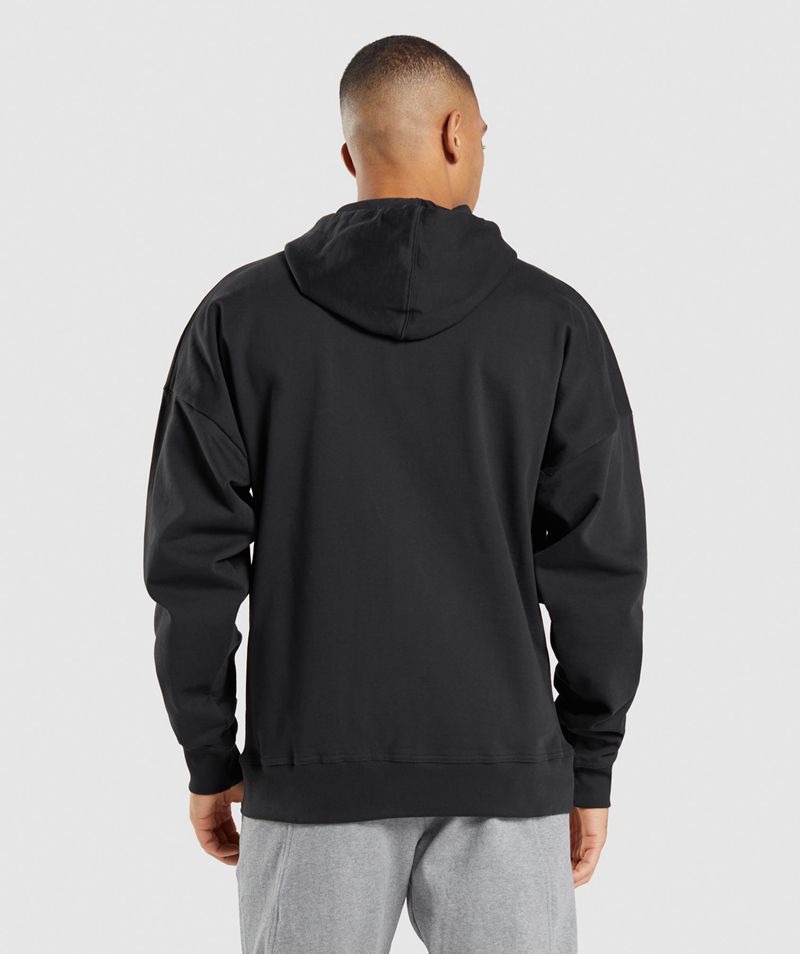 Men's Gymshark Essential Zip Up Hoodie Black | USA  2794-THXKU