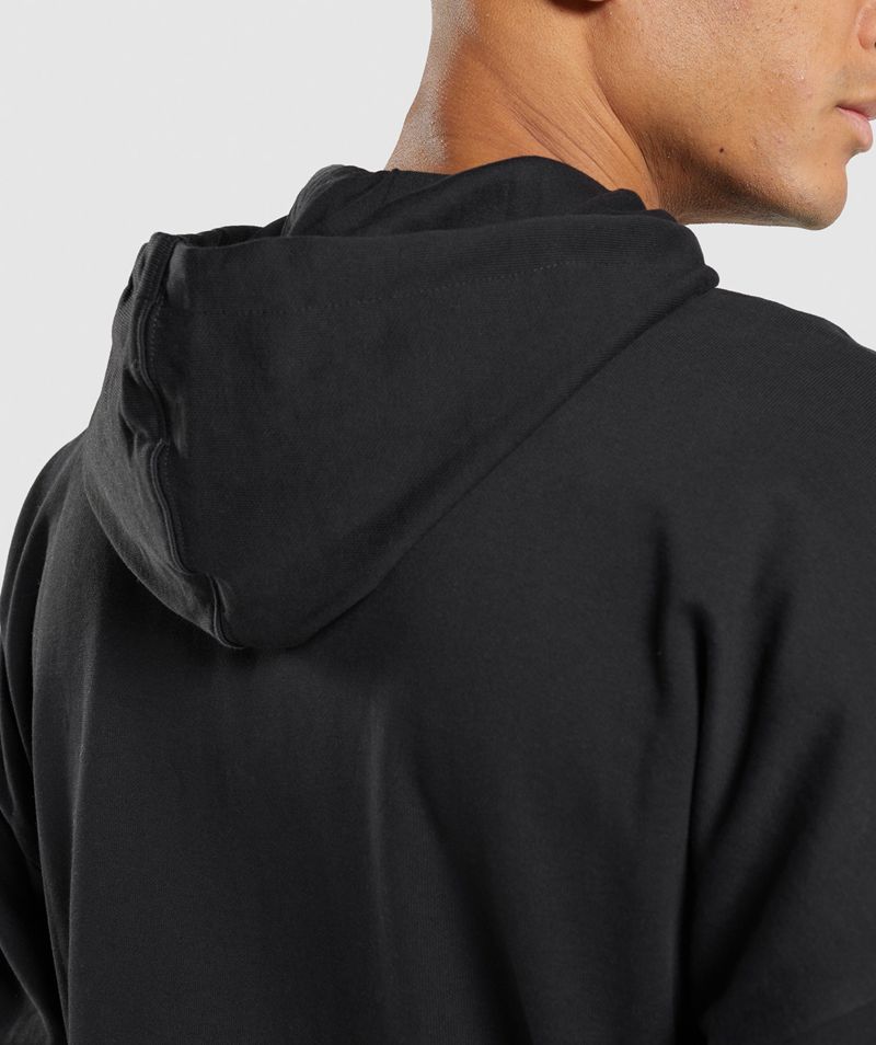 Men's Gymshark Essential Zip Up Hoodie Black | USA  2794-THXKU