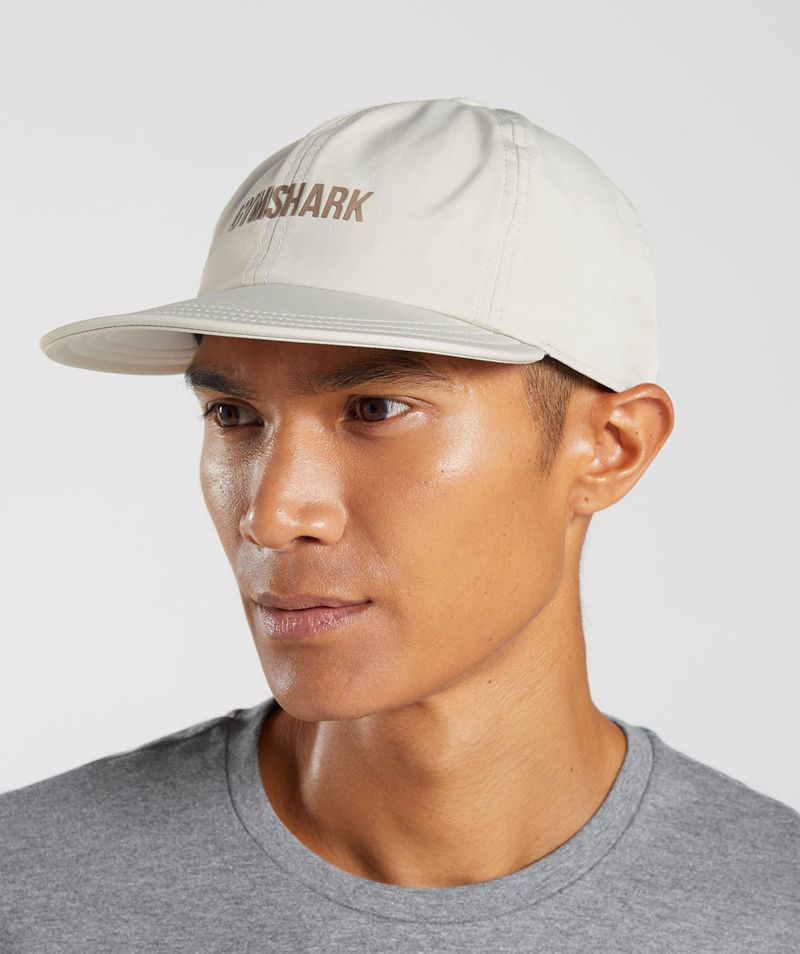 Men's Gymshark Flat Peak Caps Grey | USA  6801-MEICF