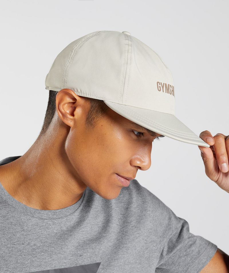 Men's Gymshark Flat Peak Caps Grey | USA  6801-MEICF