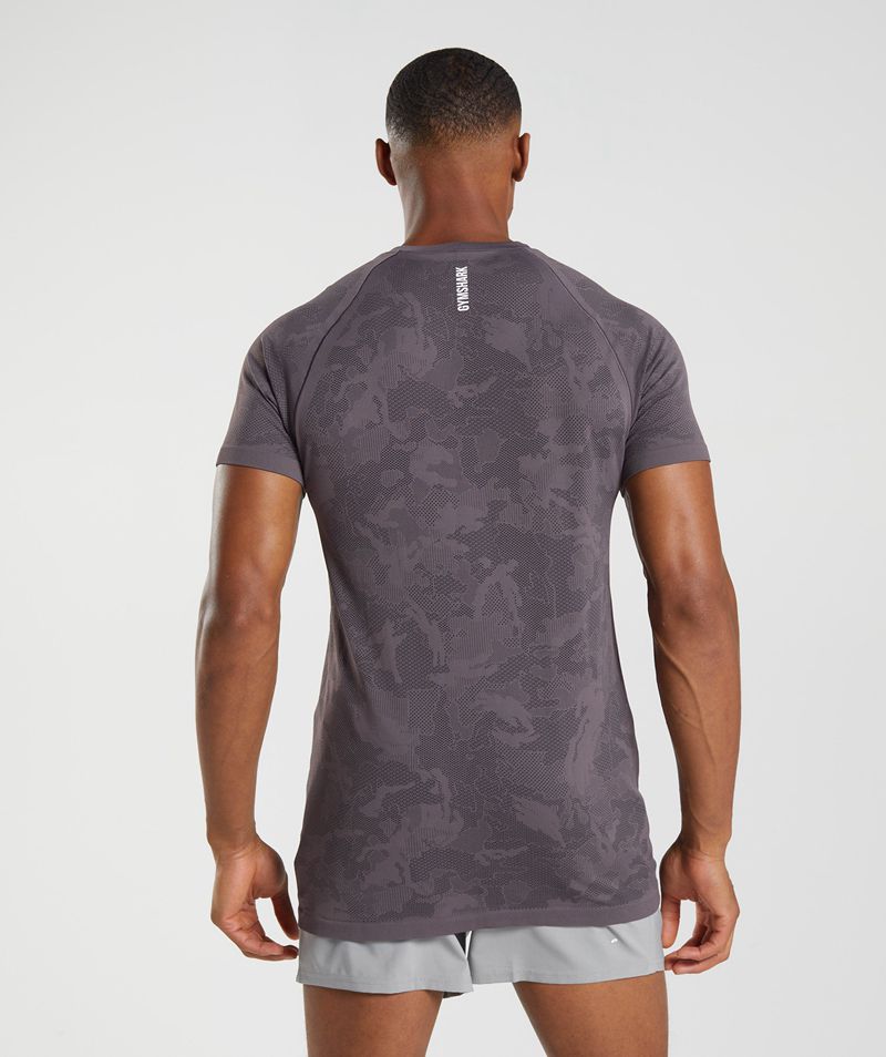 Men's Gymshark Geo Seamless T-Shirts Purple | USA  5247-AQIMD