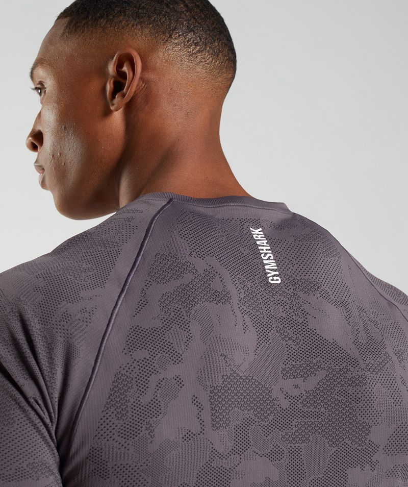 Men's Gymshark Geo Seamless T-Shirts Purple | USA  5247-AQIMD