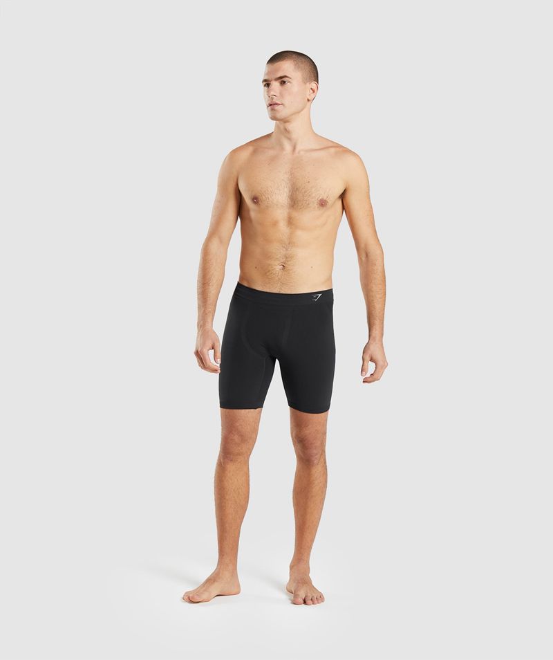 Men's Gymshark Hybrid Boxer Underwear Black | USA  8196-FIHVW