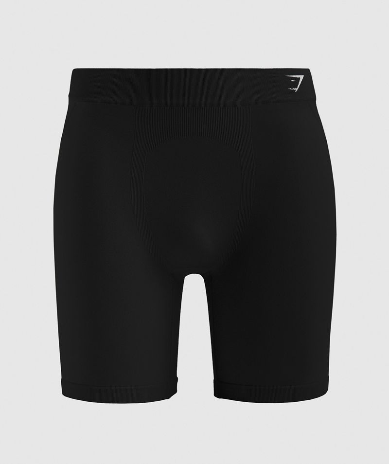 Men\'s Gymshark Hybrid Boxer Underwear Black | USA  8196-FIHVW