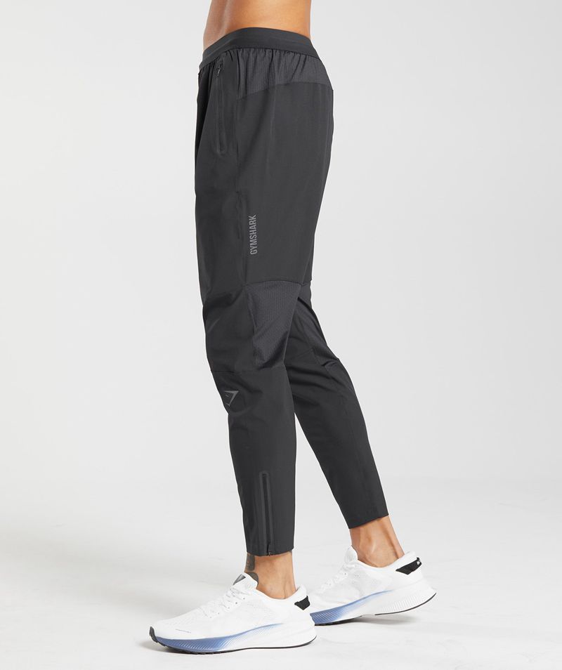 Men's Gymshark Hybrid Woven Joggers Black | USA  2107-VIHKE