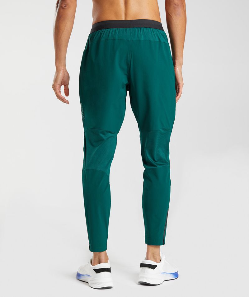 Men's Gymshark Hybrid Woven Joggers Green | USA  9570-RAVOP