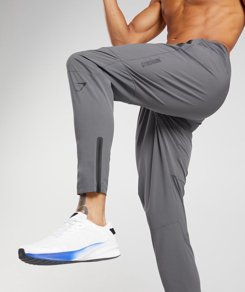 Men's Gymshark Hybrid Woven Joggers Grey | USA  5790-IMFPB