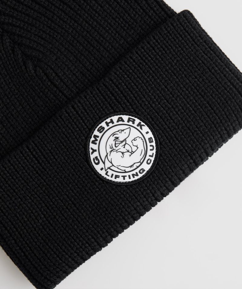 Men's Gymshark Legacy Deep Cuff Beanie Black | USA  4781-QXFSI