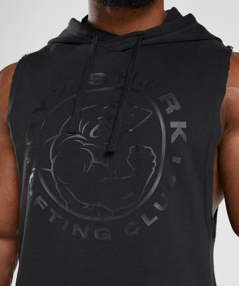 Men's Gymshark Legacy Drop Arm Hoodie Black | USA  0572-RWHSF