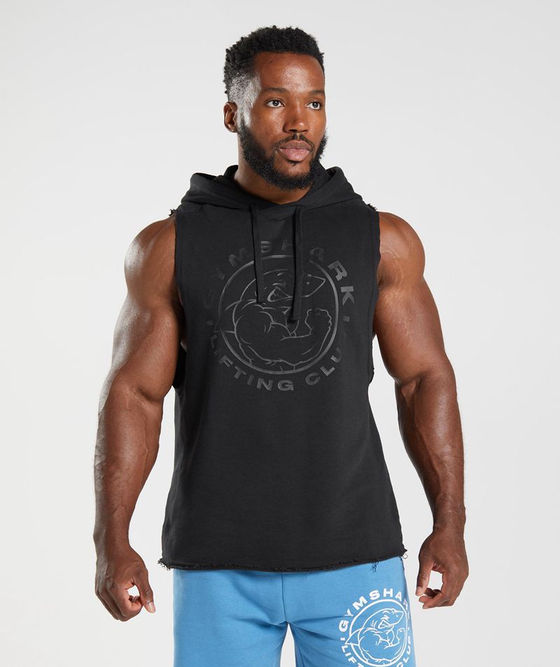 Men\'s Gymshark Legacy Drop Arm Hoodie Black | USA  0572-RWHSF