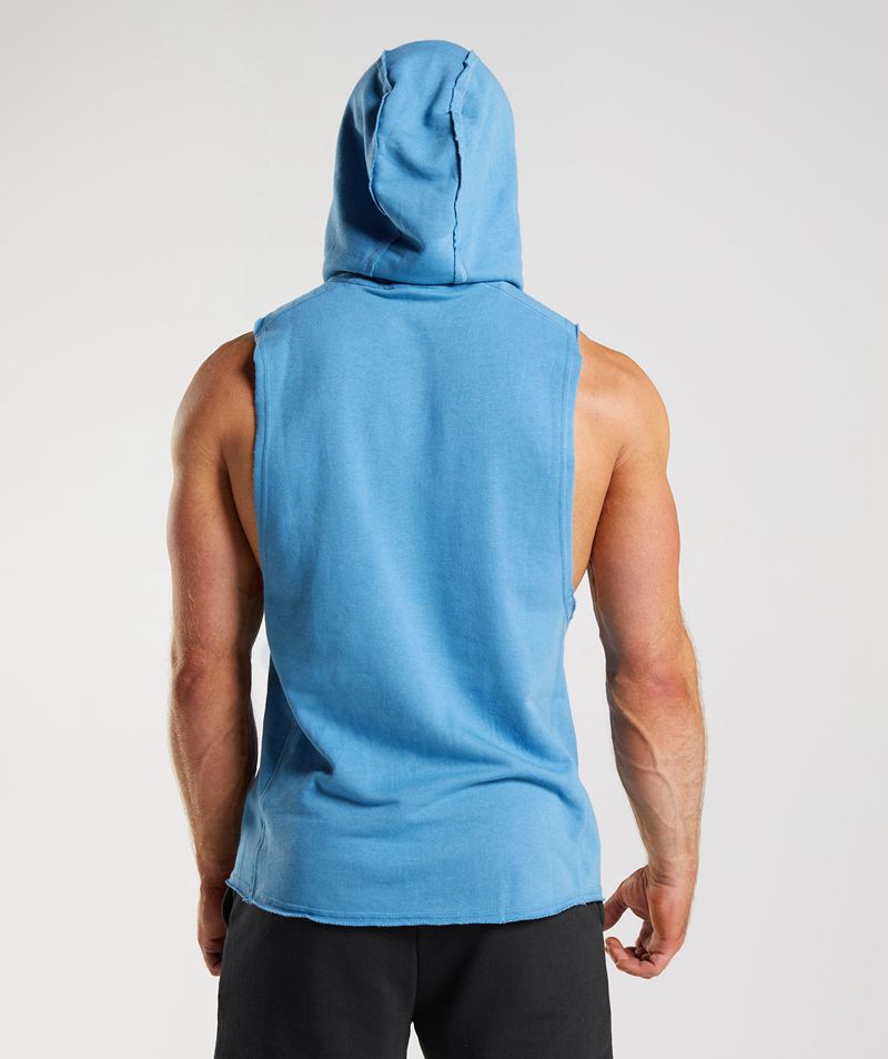 Men's Gymshark Legacy Drop Arm Hoodie Blue | USA  4605-QFPAK