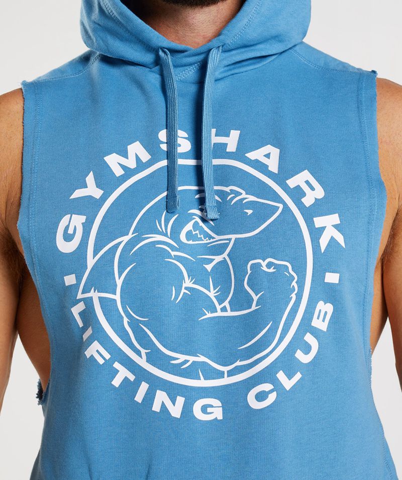 Men's Gymshark Legacy Drop Arm Hoodie Blue | USA  4605-QFPAK