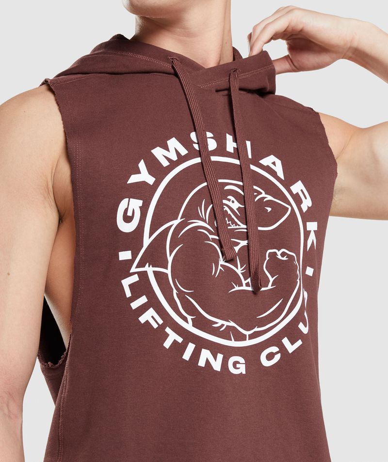 Men's Gymshark Legacy Drop Arm Hoodie Burgundy | USA  4170-QVIYJ