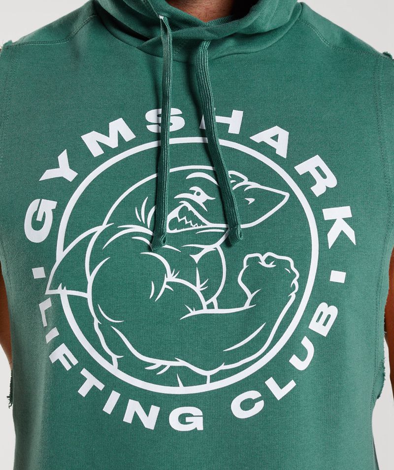 Men's Gymshark Legacy Drop Arm Hoodie Green | USA  1287-VQLTD