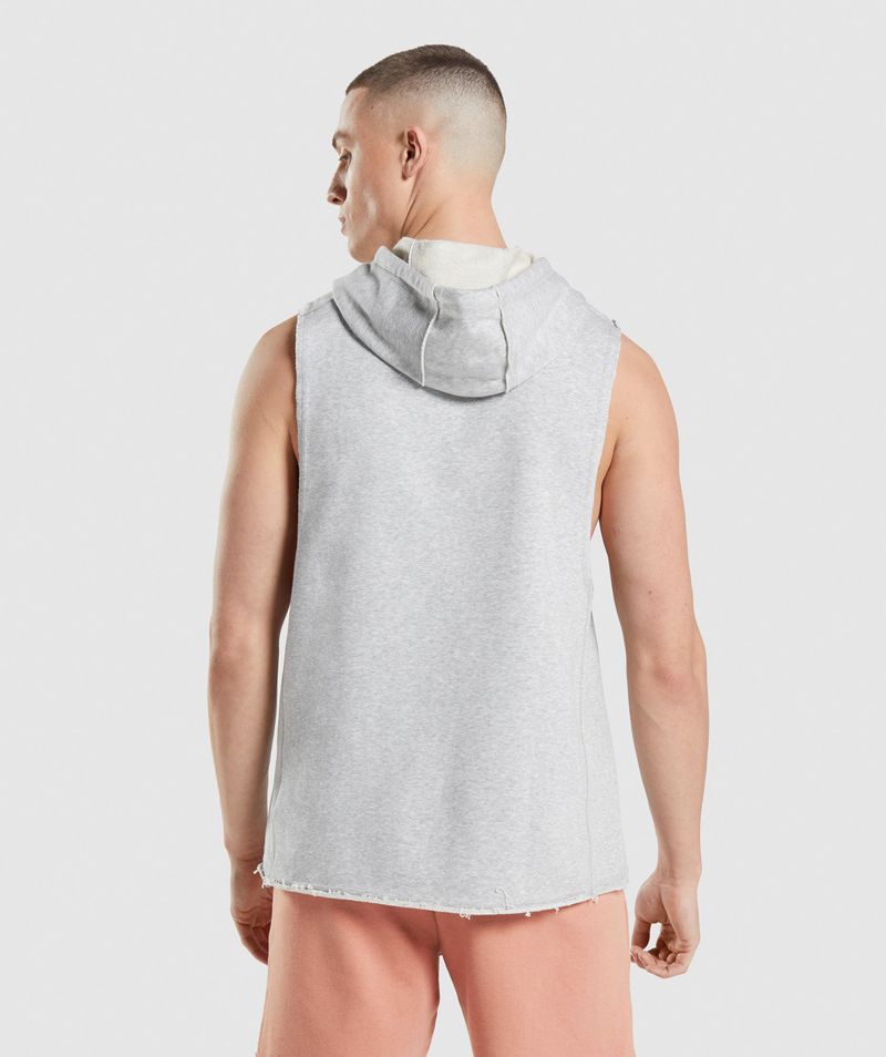 Men's Gymshark Legacy Drop Arm Hoodie Light Grey | USA  5267-UOWBZ