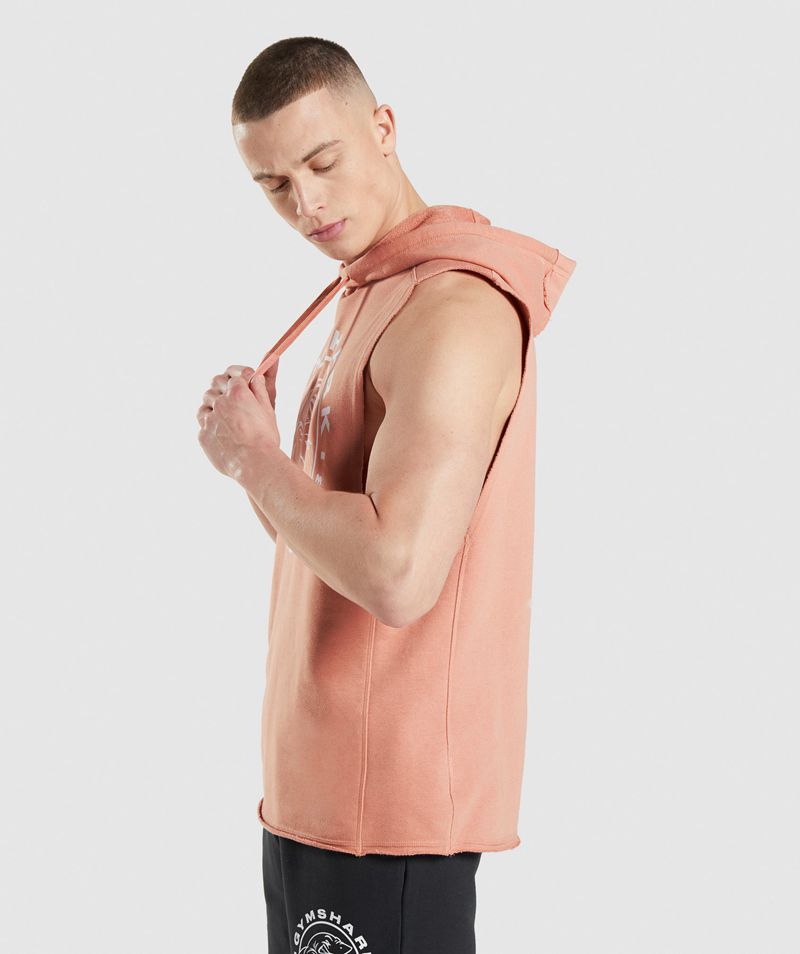 Men's Gymshark Legacy Drop Arm Hoodie Pink | USA  3416-YLDEA